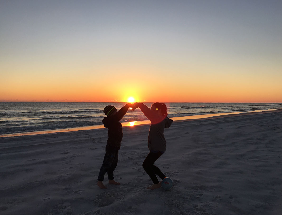 sunset in beach in northwest florida